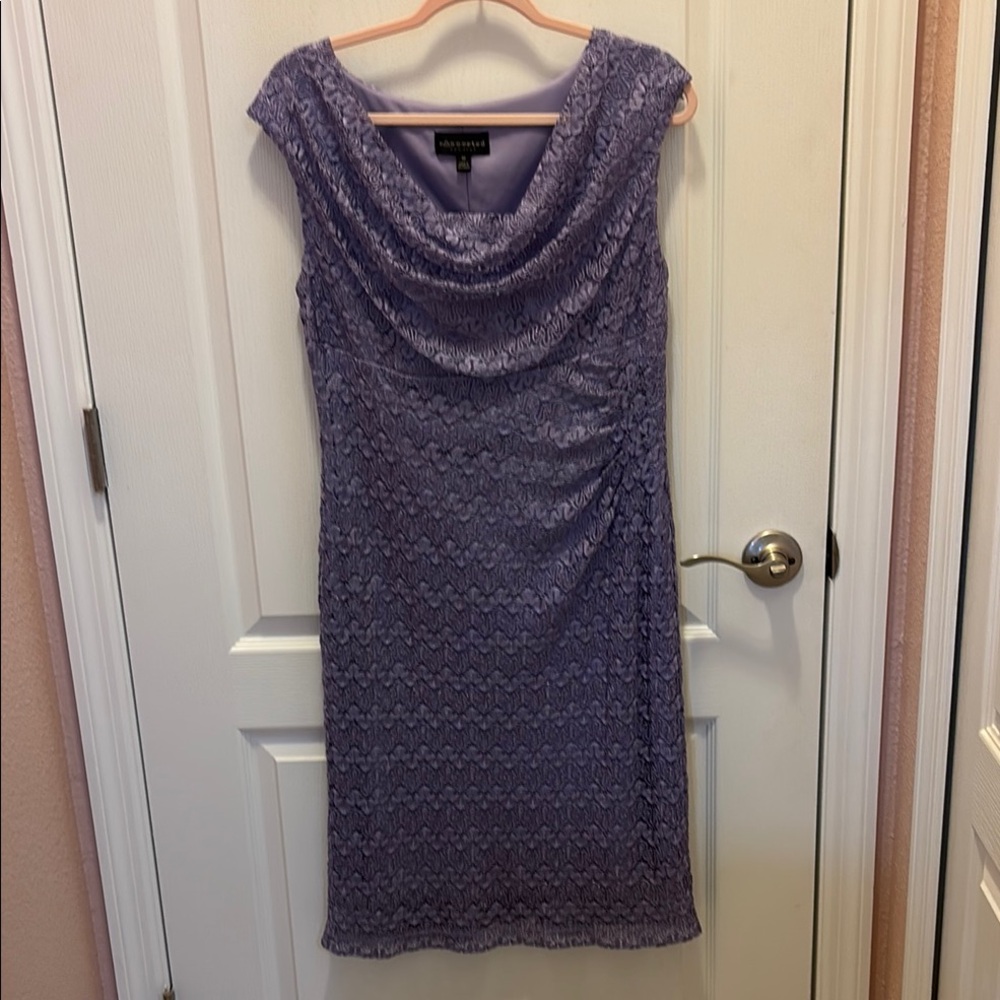 Purple Lace Midi Dress